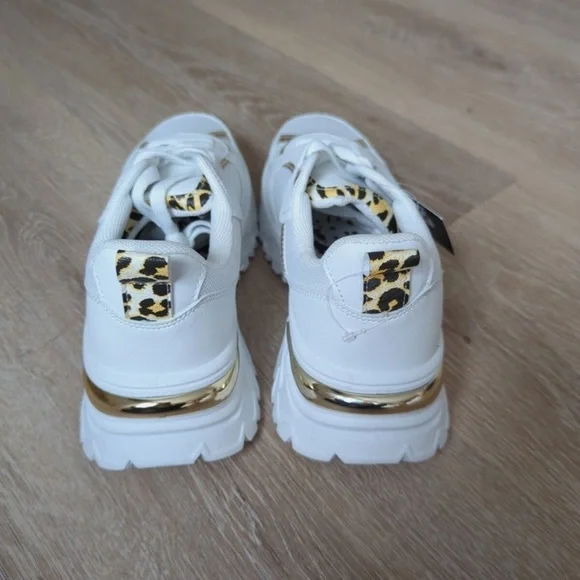 Cavalli Class White Sneakers with Gold Highlights - Picture 4 of 9